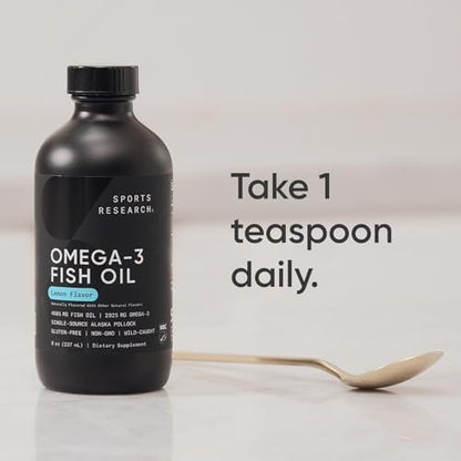 Sports Research liquid fish oil premium dark glass bottle for light protection