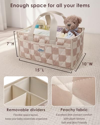 Tiny Marvels portable diaper caddy with durable carrying handle