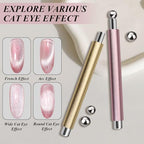 Dual-ended magnetic wand for 3D gel nail art