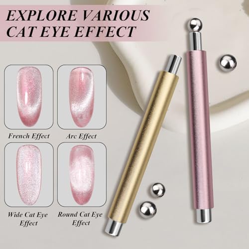 Dual-ended magnetic wand for 3D gel nail art