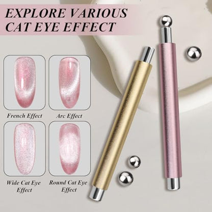 Dual-ended magnetic wand for 3D gel nail art