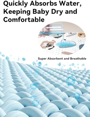 Tillyou waterproof changing liner demonstrated on changing table