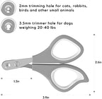 Stainless steel blades and two millimeter precision round hole close up