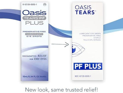 Authentic USA imported Oasis Tears eye drops for intensive hydration.