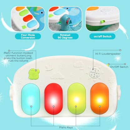 Side perspective of the TOY Life tummy time mat showcasing the padded fabric cushion.