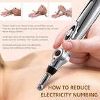 Portable acupressure tool with conductive gel container for muscle relaxation