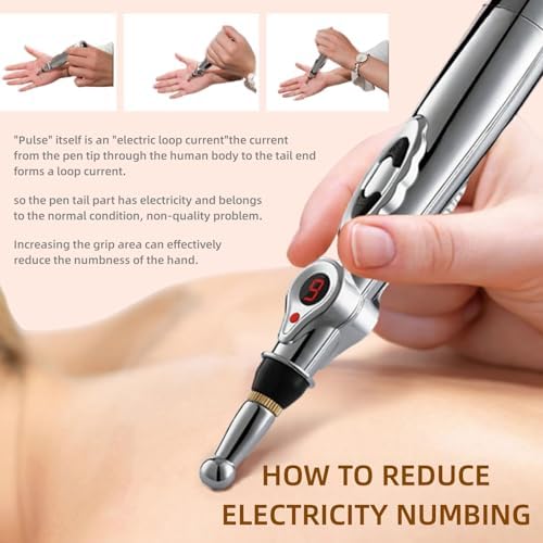 Applying massaging gel with UYGHHK pain relief pen for muscle healing