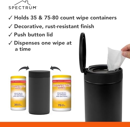 Spectrum Diversified wipe holder placed on a modern kitchen countertop