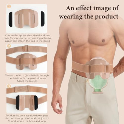 Man Wearing Protective Ileostomy Belt During Physical Activity