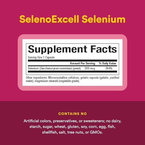 Authentic SelenoExcell selenium 90 capsules dietary supplement bottle for thyroid health