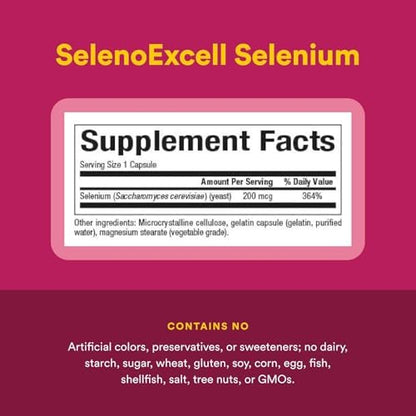 Authentic SelenoExcell selenium 90 capsules dietary supplement bottle for thyroid health