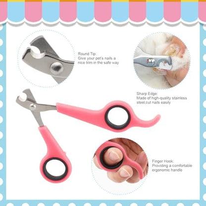 Long and short handled pet hair removal combs side by side.