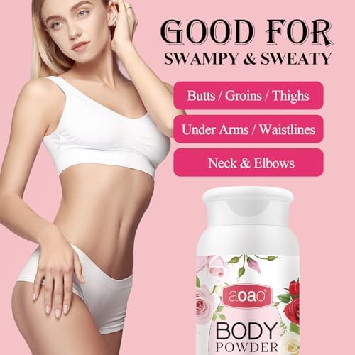Talc-free rose scented dusting powder for anti-chafing