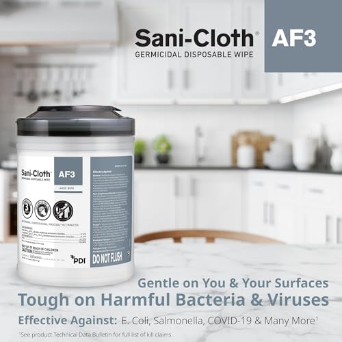 Comparison of Sani-Cloth AF3 wipes showing large size and texture