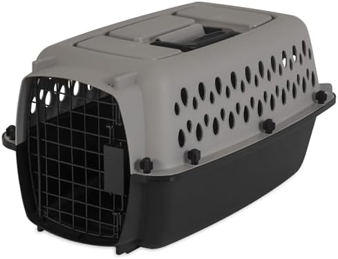 Top view of the portable pet kennel handle for easy carrying.