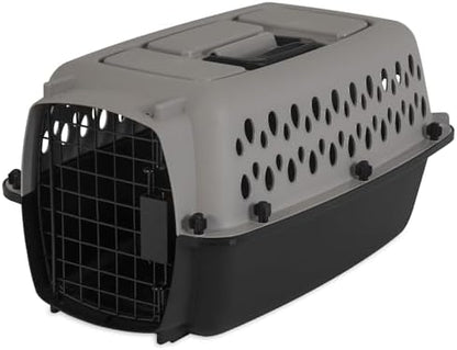 Top view of the portable pet kennel handle for easy carrying.