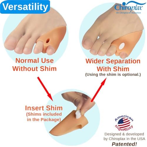 Side view of gel bunionette cushion showing pinky toe alignment