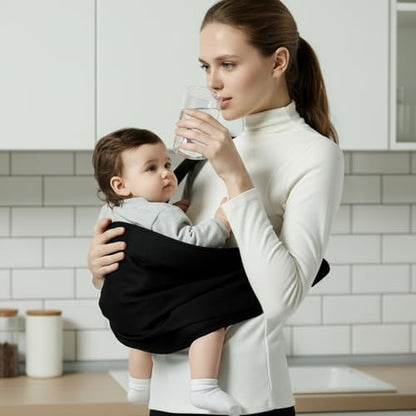 MISSWISDOM toddler carrier sling demonstrating the double safety buckle system