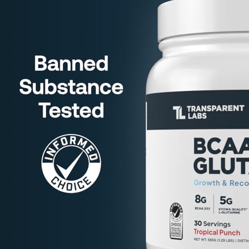 Transparent Labs BCAA Glutamine nutritional facts panel