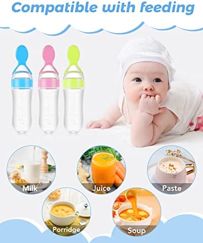 Side profile of the three ounce baby feeding bottle being squeezed to demonstrate portion control.