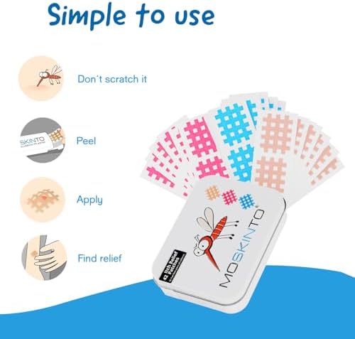 Moskinto waterproof drug free bug bite stickers premium tin packaging