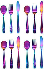 Close up of Chillout Life kids fork and spoon set with fruit engravings