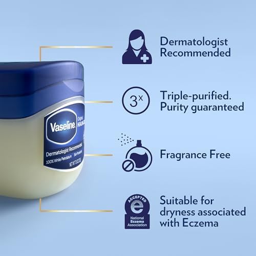 Back label of USA imported Vaseline Original Ointment showing triple purified ingredients and product description