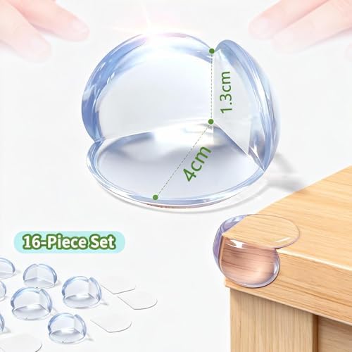 Side profile of baby safety corner protector demonstrating impact cushioning