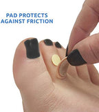 Soft foam cushioning pads for foot pressure relief and corn protection.