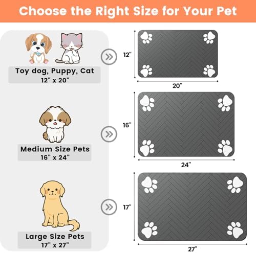 Dk177 Imported Pet Feeding Mat flat layout 20 by 12 inches