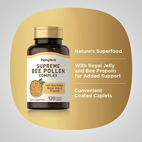 Piping Rock Supreme Bee Pollen Complex bottle back ingredients view