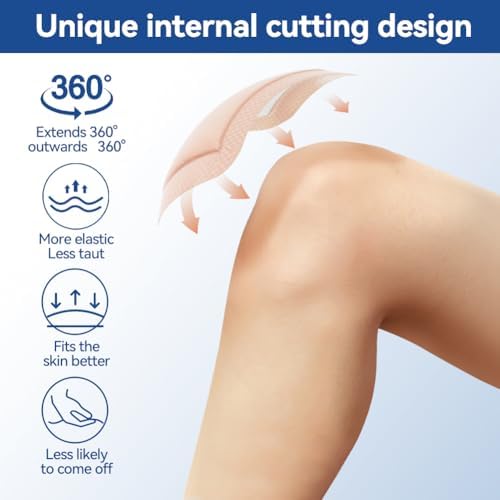 Dimora advanced wound dressing applied to a skin surface demonstrating waterproof outer backing.