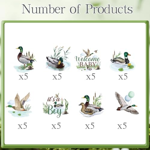 Rakuto 40 piece duck hunting theme dessert decorations