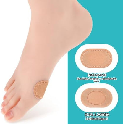 Water-resistant bunion cushions for all day wear with various shoe types