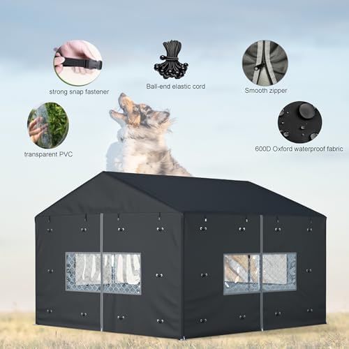 Lybosh windproof outdoor dog kennel enclosure secure tie down ropes