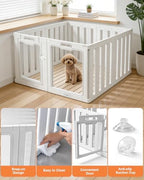 Acrylic Indoor Dog Playpen with Heavy Duty Door Lock,24" H 8 Panels DIY Puppy Playpen Pet Play Pen for Small Animal, Easy Assemble and Clean Plastic Pet Fence,White - Image 4