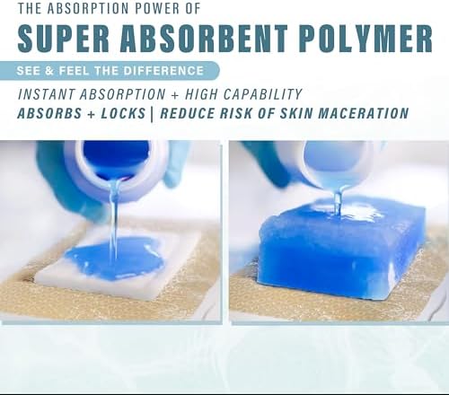 EVERLIT 6x6 adhesive bandage pad multi layer super absorbent polymer core structure