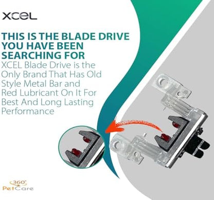 Close up of Xcel blade drive metal bar reinforcement