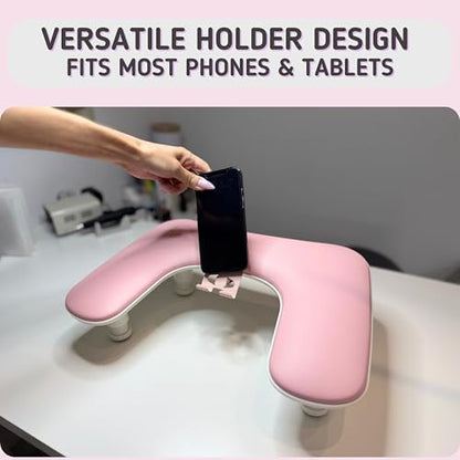 Rotating phone holder on Adonafy manicure hand pillow