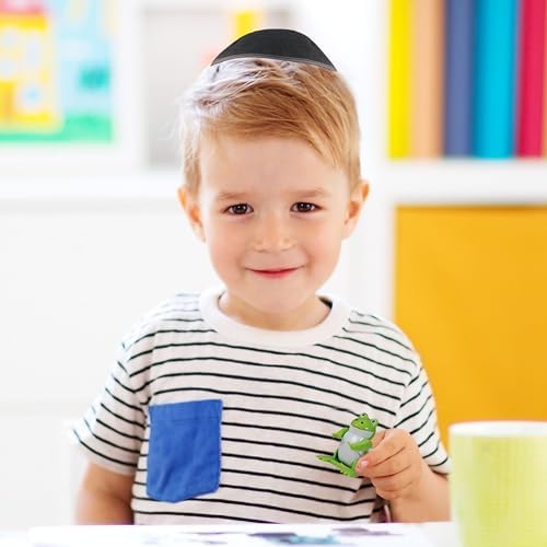 Top view of the green and white educational plague toy for Jewish holiday celebrations