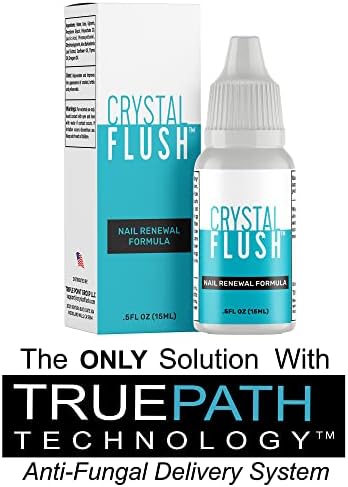 Side view of Crystal Flush Nail Renewal bottle highlighting the Urea 40 percent complex.