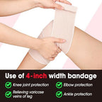 Latex free elastic bandage being applied to an ankle for compression support.