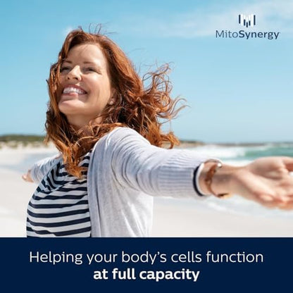 MitoSynergy BioCopper1 supplement bottle showcasing anti aging and antioxidant benefits.