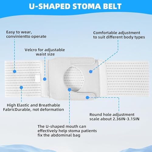Gray universal ostomy belt with adjustable velcro closure