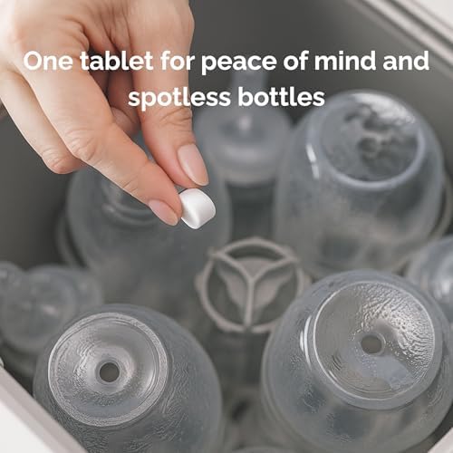 Premium imported USA baby care appliance cleaning supplies on kitchen countertop