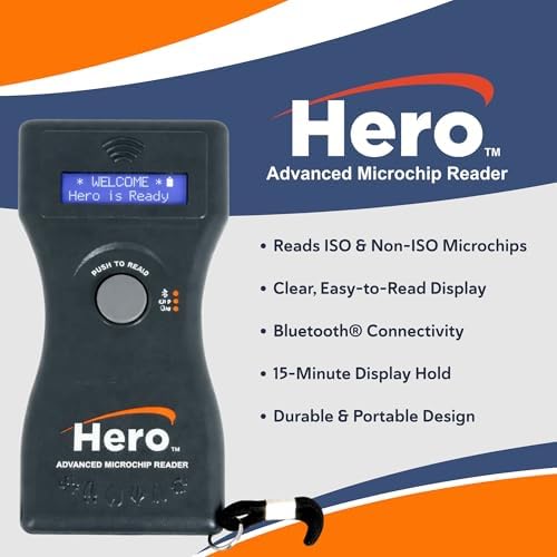 Hero universal pet scanner showing LCD screen interface