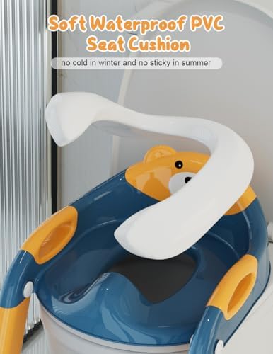 Bonbay kids toilet seat with steps highlighting the eight adjustable height mechanisms