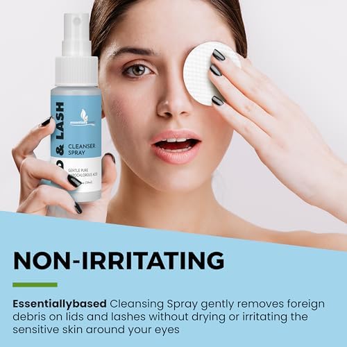 Essentiallybased eye wash solution for soothing dry and irritated eyelids.