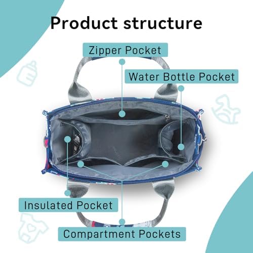 Pheben baby handbag insulated bottle pocket detail