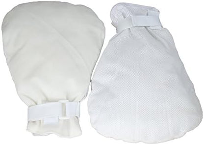 Breathable mesh medical hand restraints with hook and loop wrist closure